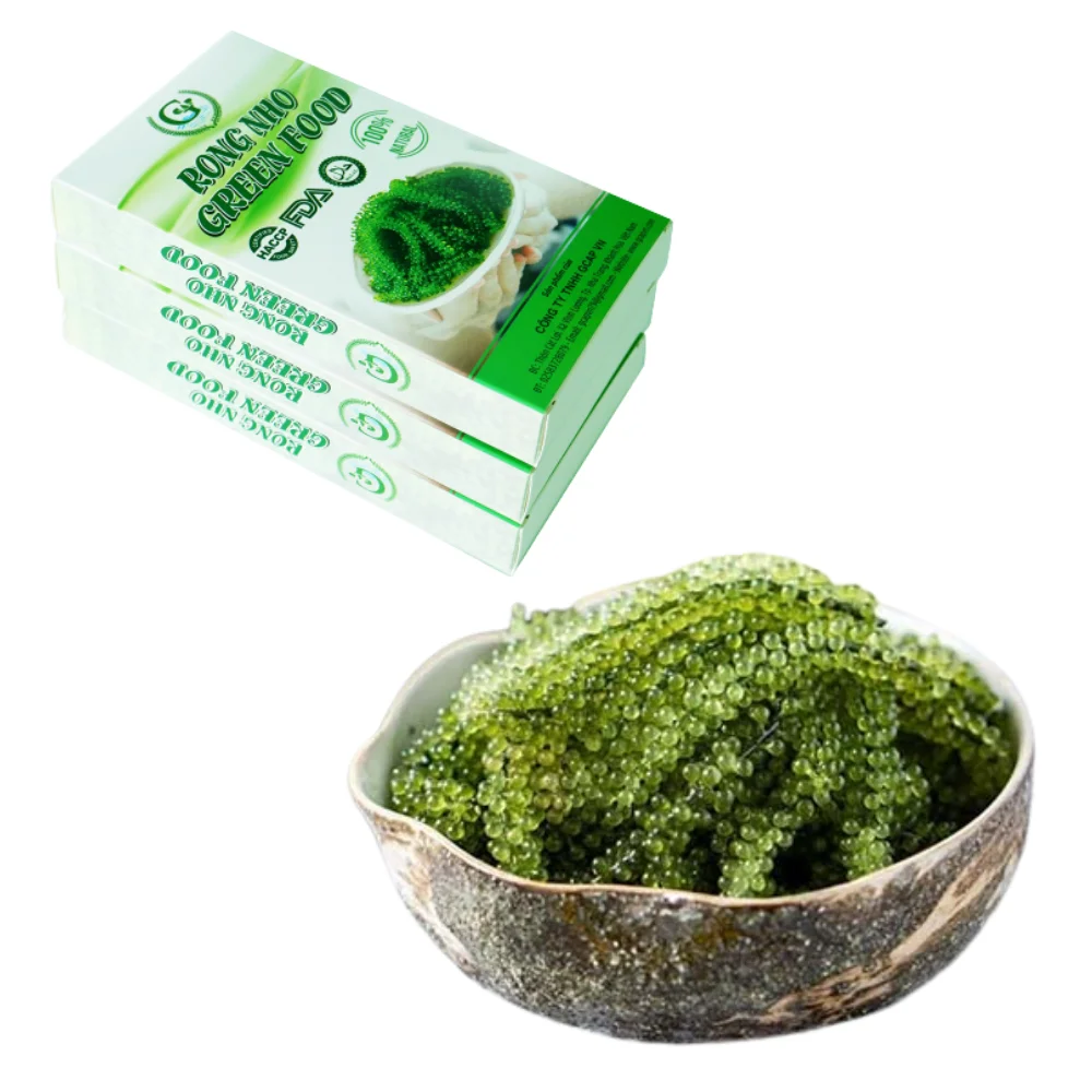 100% Organic High Nutrition Fresh Dried Nori Seaweed (Sea Grapes)-Top Grade Vietnamese Delicacy Halal Certified Salt Box Packed