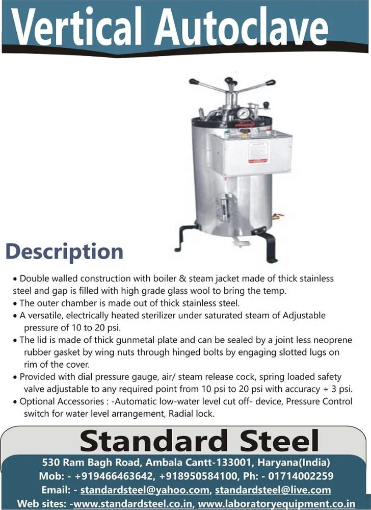 Laboratory  Vertical Triple wall Dry Steam Sterilizer Autoclave High pressure Autoclave Medical Instrument Sterilizer Autoclave