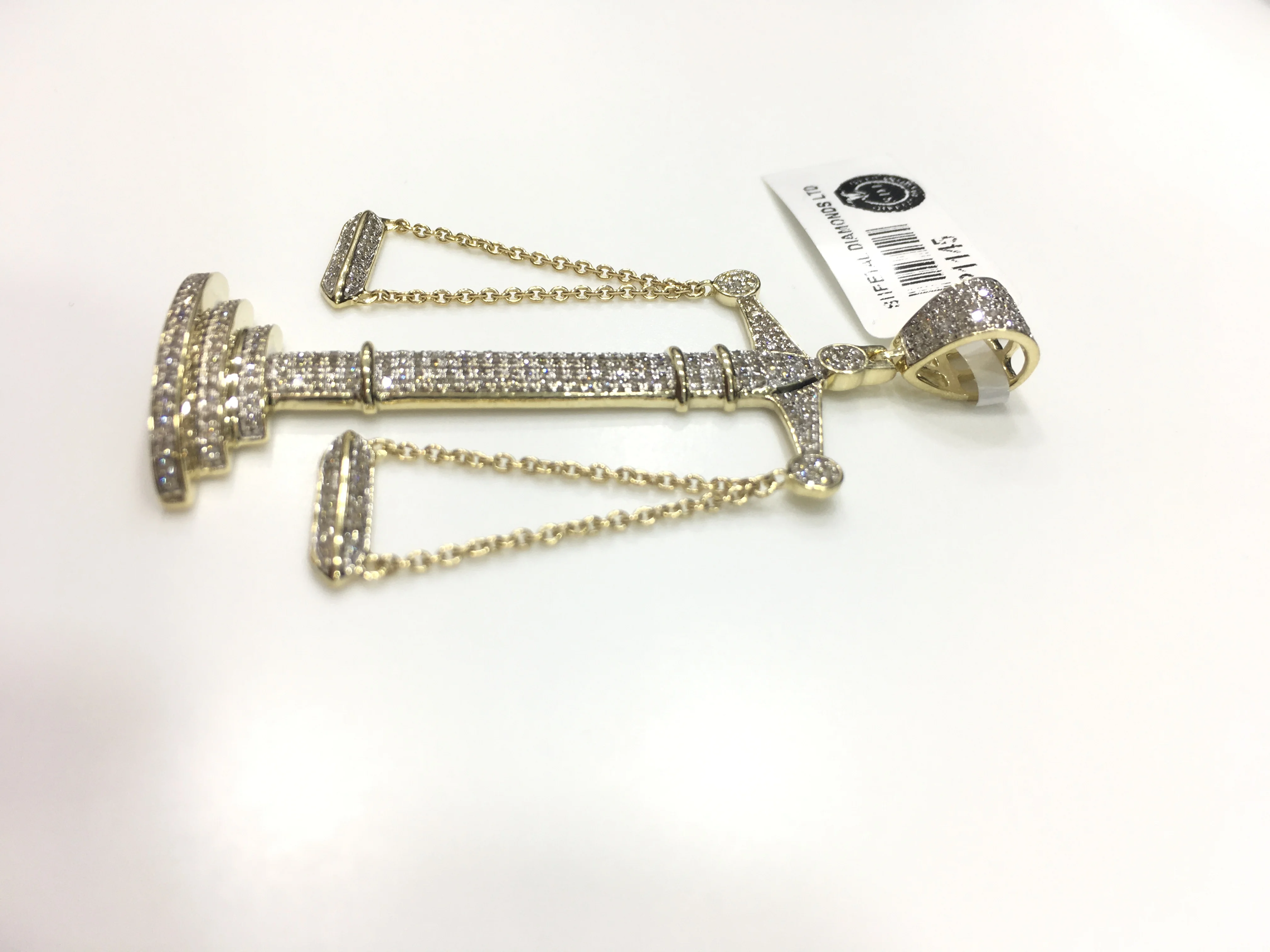 Fully Iced Out Real Diamond Studded Libra Sign Diamond Weighting Scale Hip Hop Style Pendant