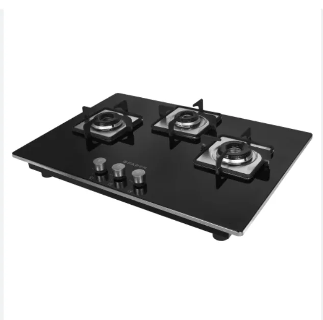 High Quality 220V electric power Gas Stove Double Burners Tempered Glass Black Touch Screen iron construction Piano Cottura