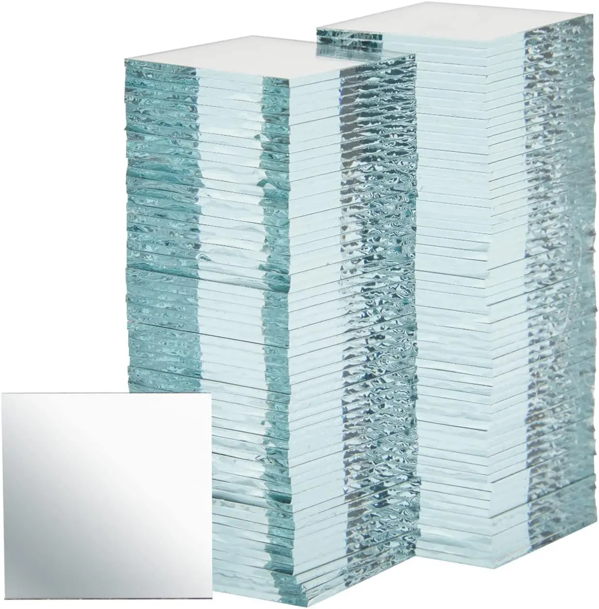 1 Inch 1.1mm Mirror Tiles for Crafts 120 Pack Small Square Glass for Home Wall Decor Mosaics