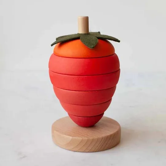 100% органические деревянные штабелируемые фрукты игрушка для малышей деревянная кухни игрушки Монтессори подарок малыша 2022