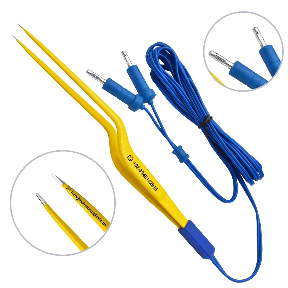Disposable Coagulation Bayonet with Cable Bipolar Forceps 150 mm Fine Tip
