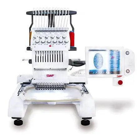 Brand New S-W-F MAS-12 Needle Embroidery Machine Electric with Cap Driver Cap Frames Stand Car Hotel Manual Power Source US Plug