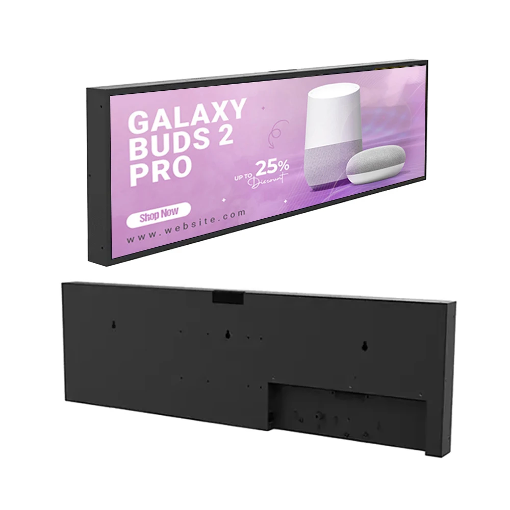 37 Inch Stretched Bar TFT LCD Display HD Resolution (4K Optional) Wide Display Built-in Operating System Touch/ Non-Touch