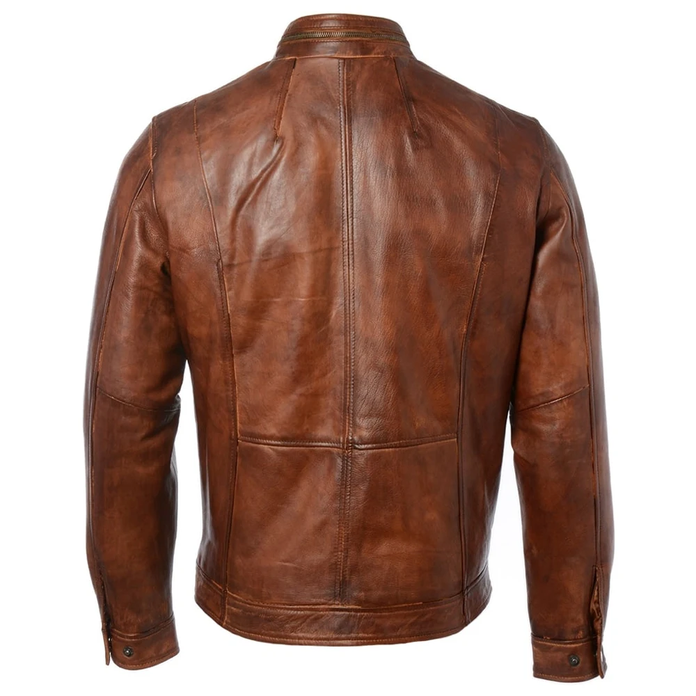 Men Biker Distressed Top Quality Material Wholesale Price Custom Pu Leather jacket