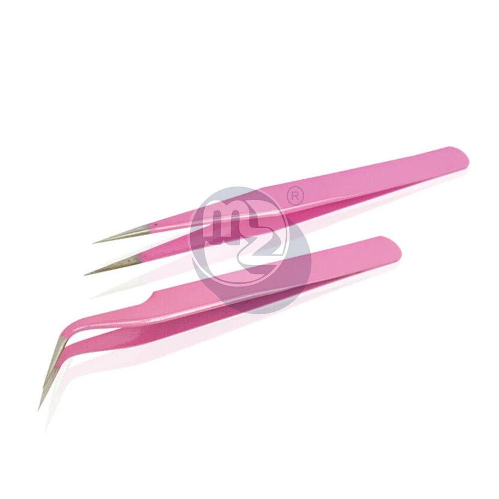 Eyelash Tweezers Applicator for False Lashes Fake Eyelashes in 5 colours Plastic Eyelash Tweezers