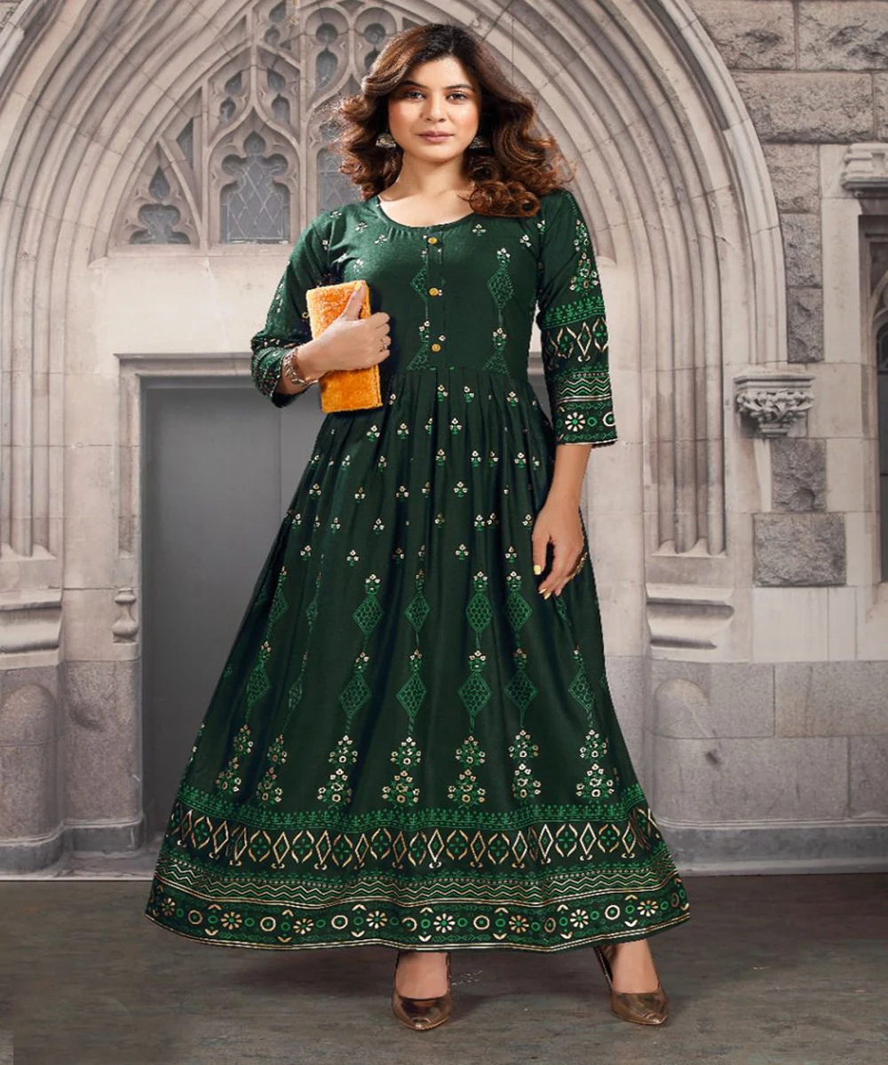 DESIGNER HEAVY COTTON JACQUARD PRINTED GOWN PARTY WEAR WHOLESALE PRICE FOR BOUTIQUE WOMEN STORE ETHNIC GARMENT