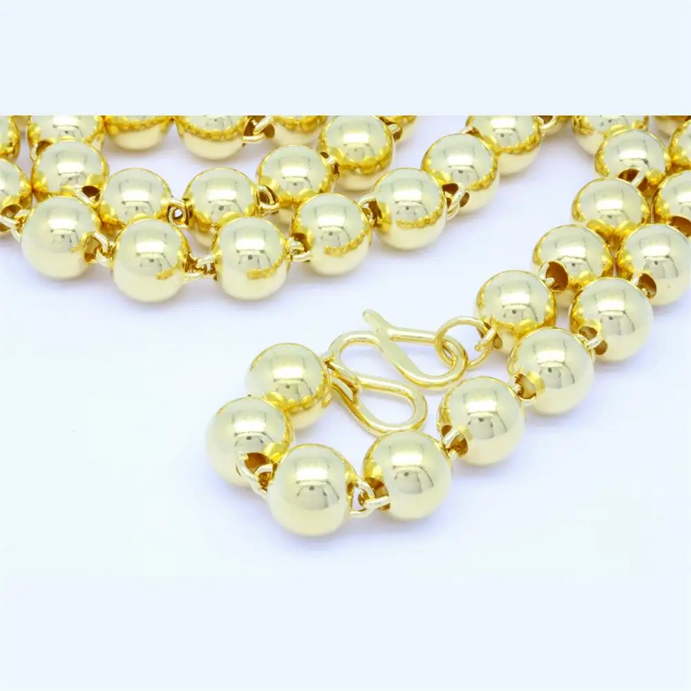 Classic Design Factory Price 24K Yellow Gold Filled 8.2mm Beads Mens Gold Plated Chain