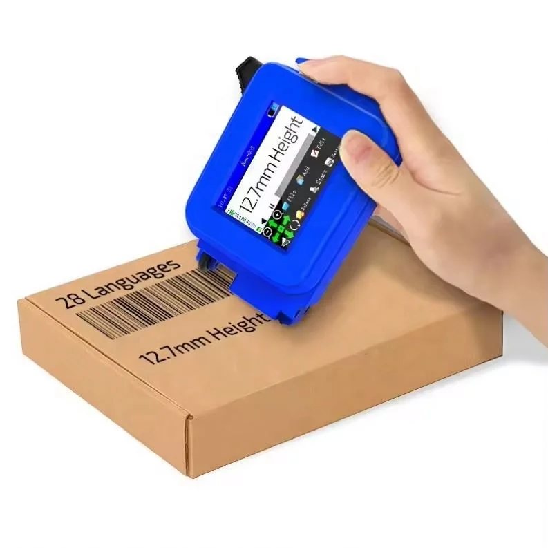 Logo Portable Printing Machine Blue Mini Printer Mobile Inkjet Pen Metal Hand Held Inkjet Printer