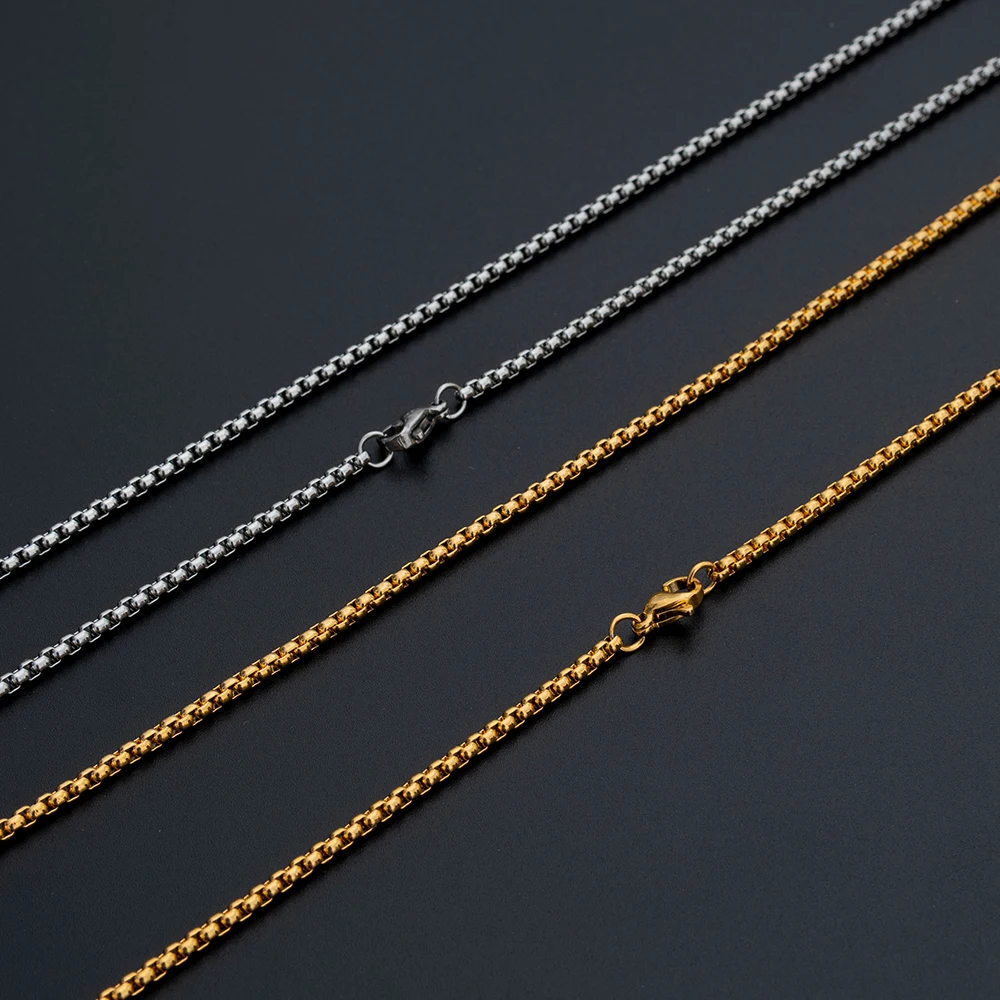 Stainless steel necklace chain men gold plated women bulk extender chain custom rope long chains