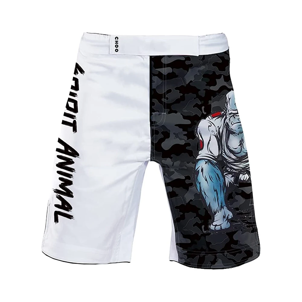 customized Super Elastic Quick-Drying Fabric Scientifically Pressurized MMA Custom Mid Thigh Thai Fight Shorts
