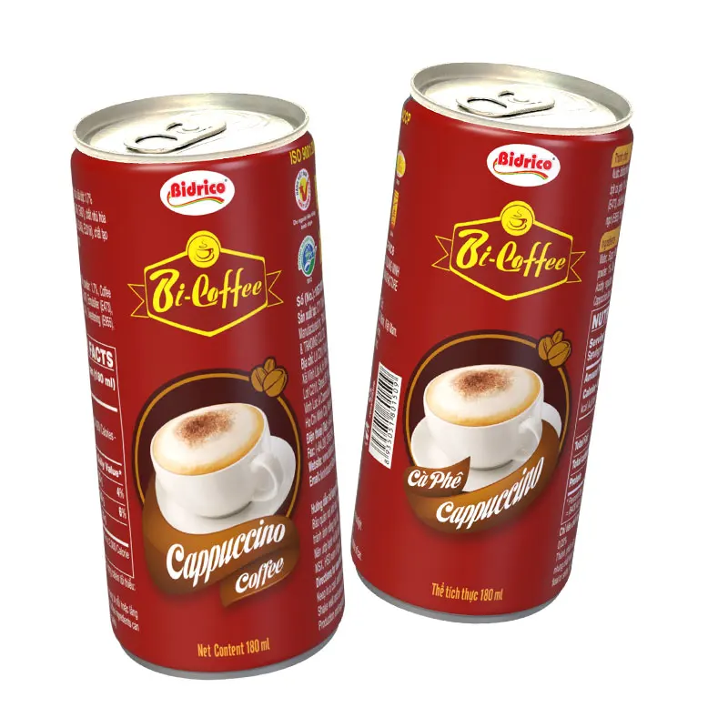 Fast Delivery Cappuccino Coffee Bi-Coffee Brand Iso Halal Haccp cGMP FCE SID Neutral Packed In Can Made In Vietnam Manufacturer