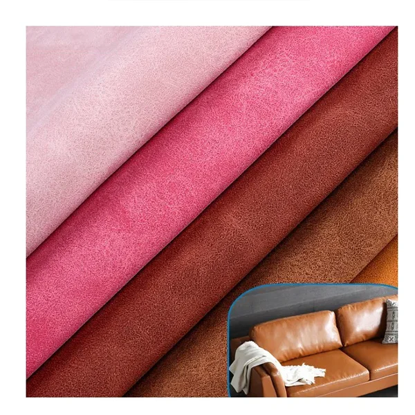 PU Vegan Microfiber Synthetic Faux Textile Leather Material Imitation Protein Leather Fabric For Clothes