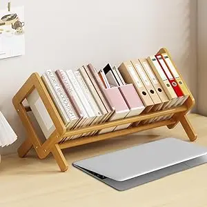 Wooden Magazine Holder Rack with Handle, Decorative Magazine Storage Basket for File, Folder, Books, Newspaper