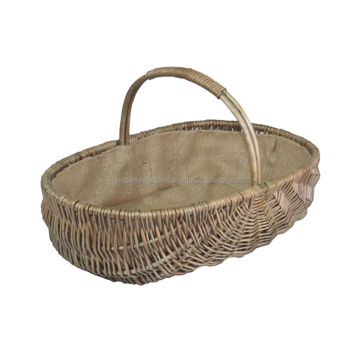 Decorative Garden Wicker Basket With Natural Finishing Oval Shape High Quality for Storage & Organization Wholesale Price