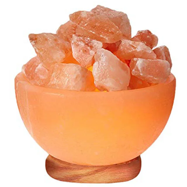 Nautical Art Style Himalayan Salt Fire Bowl Crystal Lamp Carved Best Decorative Firebowl