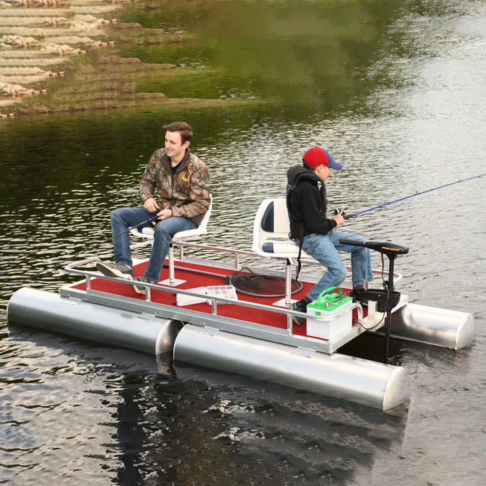 Mini Floating Pedal Pontoon Boat with Popular Design and Small Bimini Top for Water Sports