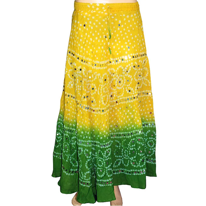 Multi-Color Tie & Dye Cotton Bandhej bandhani Skirt Canada Romania