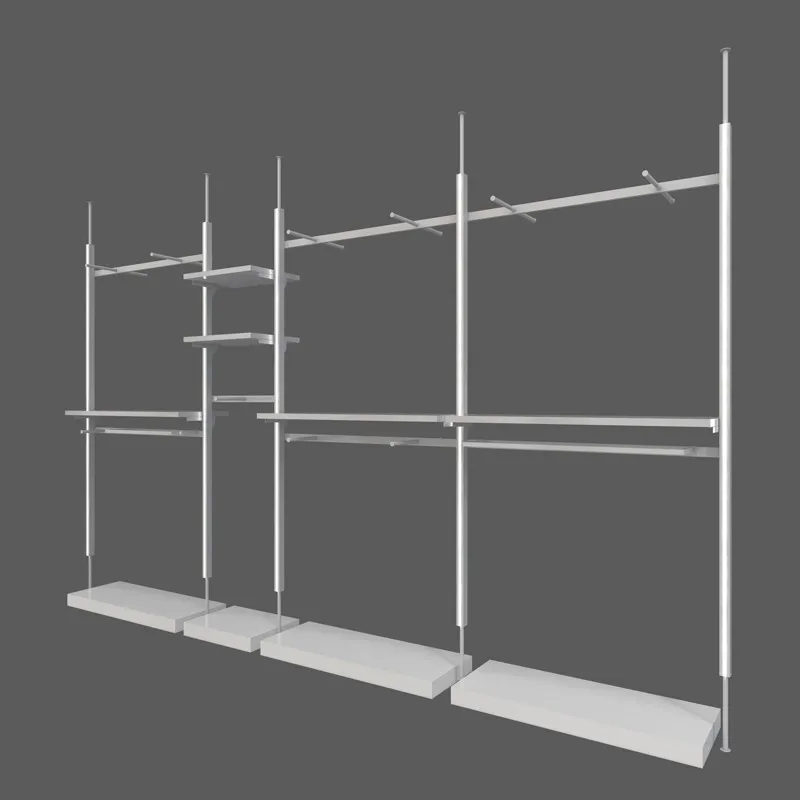 TOP Trendy Retail men Clothes Store Display Rack Custom Boutique Furniture Chic metal Clothing Shop Design for wall-mounted