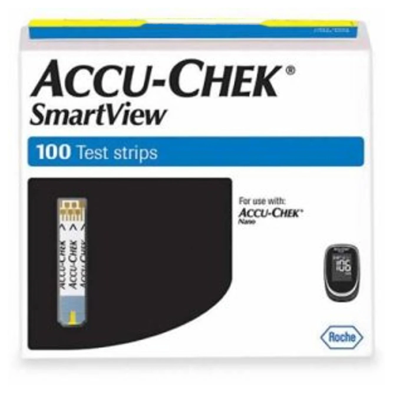 Тест-полоски с высоким содержанием глюкозы в крови Accu-Chek Smart View 100 карат