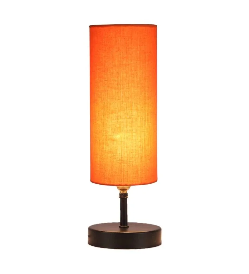 Best Quality Modern Black Color Metal Lamp With Orange Shade .
