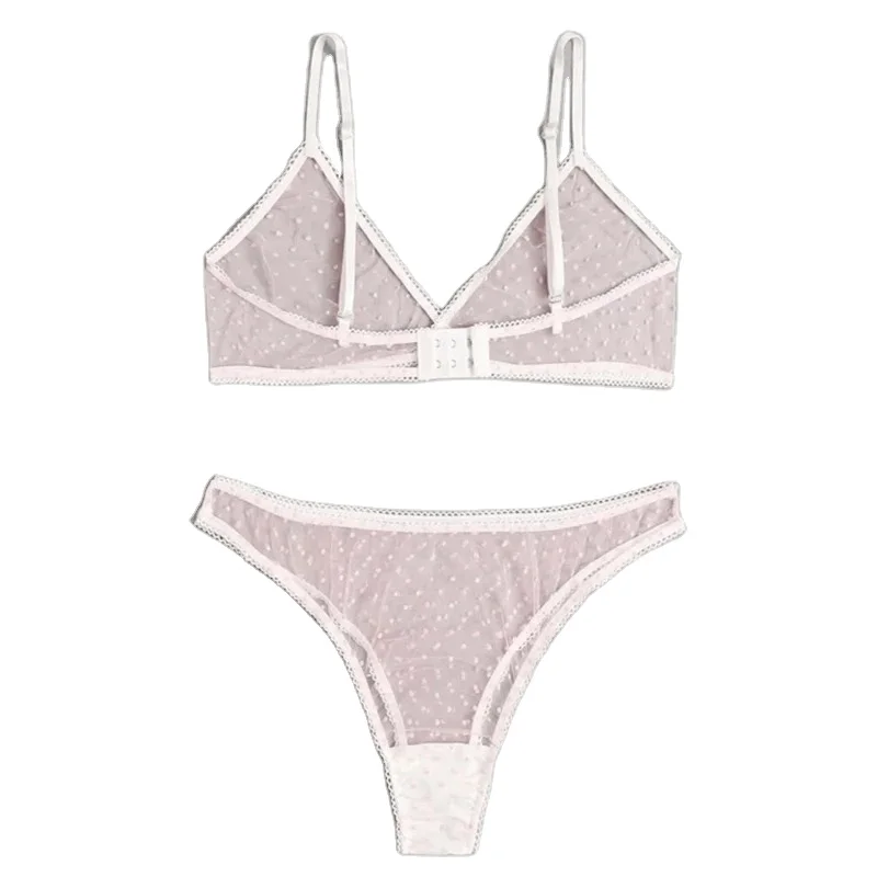 High Quality Cotton Bra & Brief Sets Women Fashion Diamond Rhinestone Shoulder Strap Thong Underwear Femme