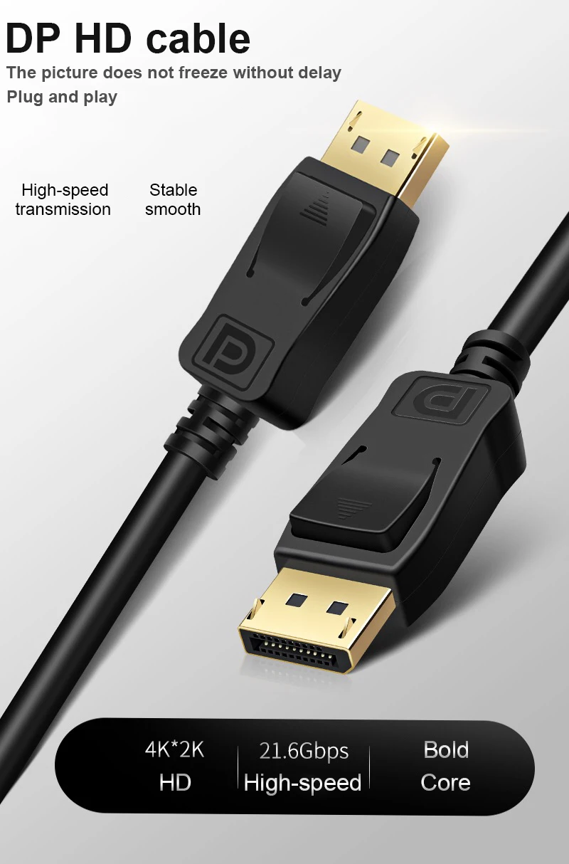 SIPU High Quality 4K 30Hz DP to DisplayPort Adapter Converter Cable PVC Jacket Male to Male Customized for Monitor Support HDTV
