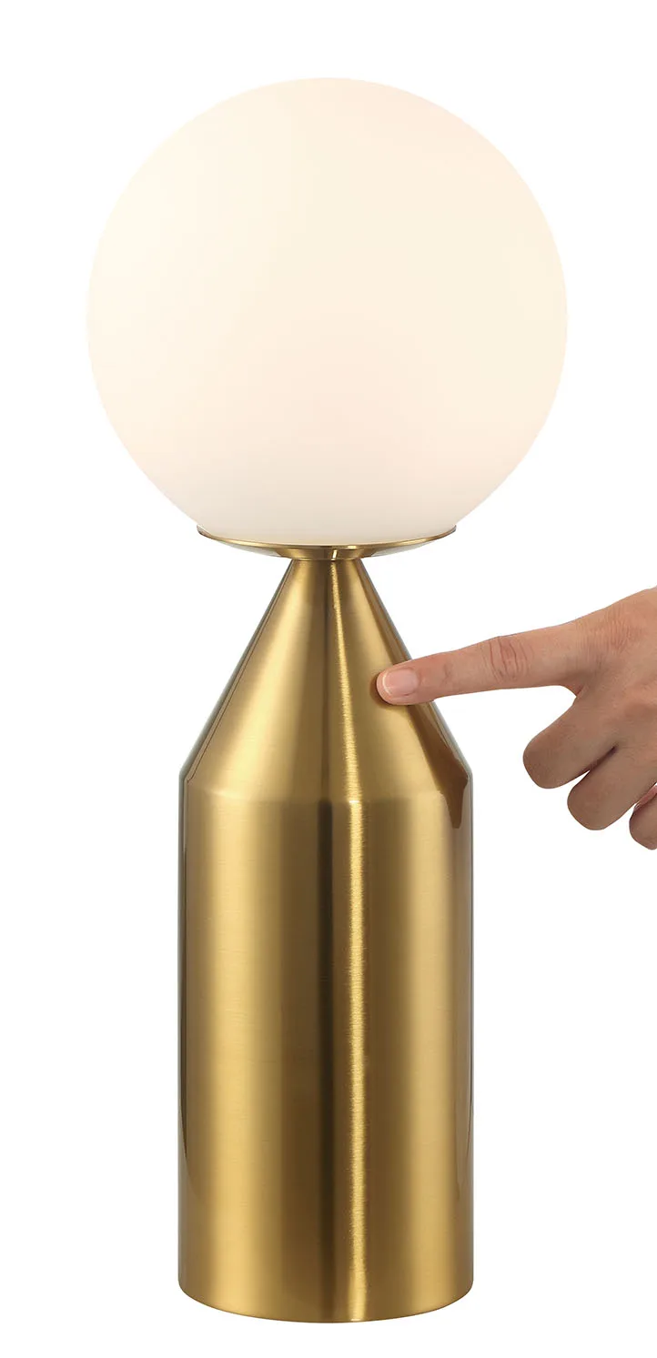 Metal and Glass Table Lamp with DC Charging