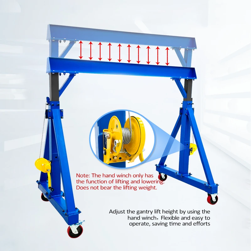 2ton 5ton 10ton Light Duty Electric Travelling Mini Portable Gantry Crane For Warehouse