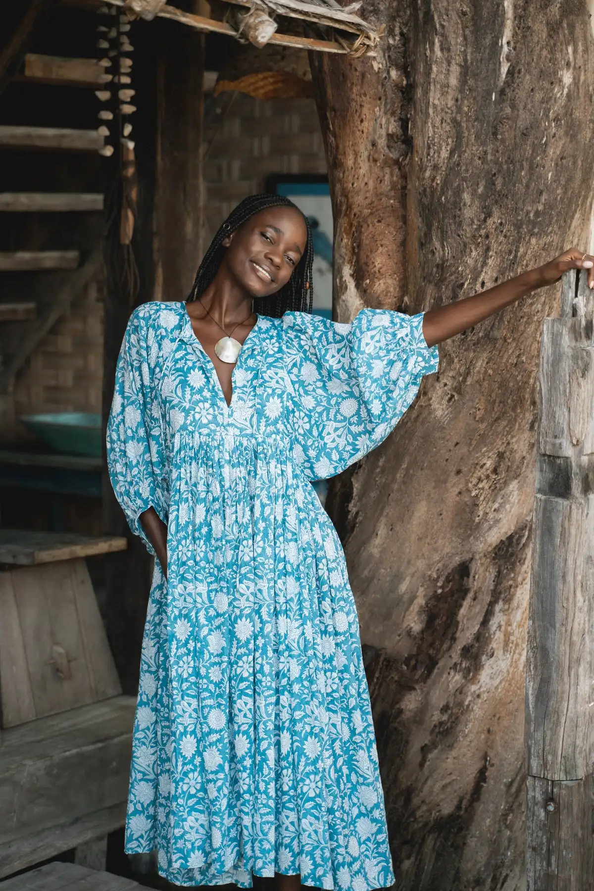 New Arrival High Quality Custom Ladies Elegant Print 100% Silk Women Casual Long Summer Floral Print Block Cotton Dress