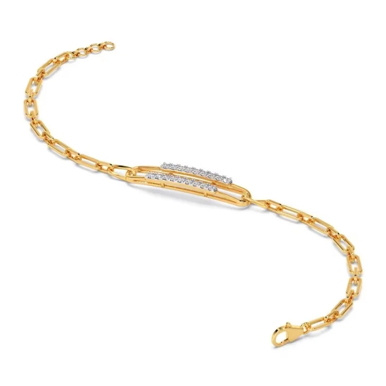 14K Gold Bracelet with Lab Grown Diamonds Genuine Grown Diamond Bracelet Women Gift Diamond Bracelet