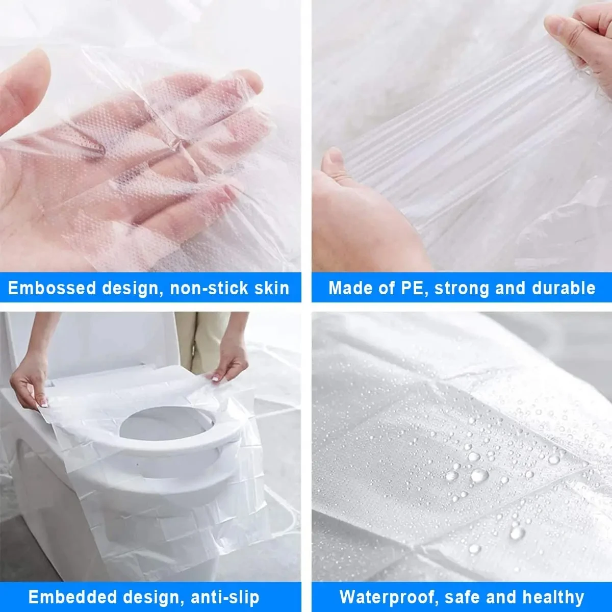 Waterproof toilet cover sheet water resistant toilet covers plastic waterproof disposable toilet seat covers