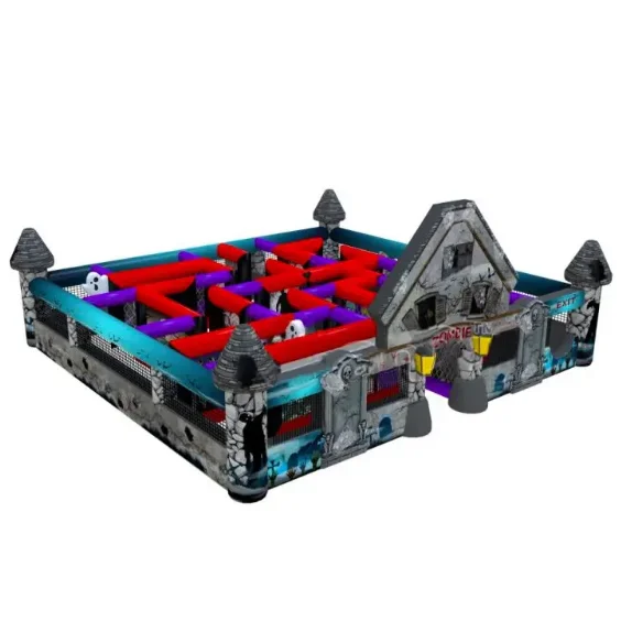 Индивидуальные Хэллоуин Зомби дизайн надувной дом с привидениями Лабиринт для продажи