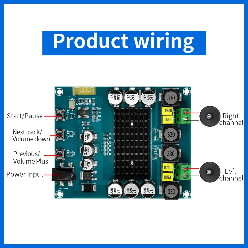 XH-M548 2*120W Digital Amplifier Board Audio 5.0 BT Bluetooth-compatible XH M548 Amplifier Board Dual Channel Audio Amps Module