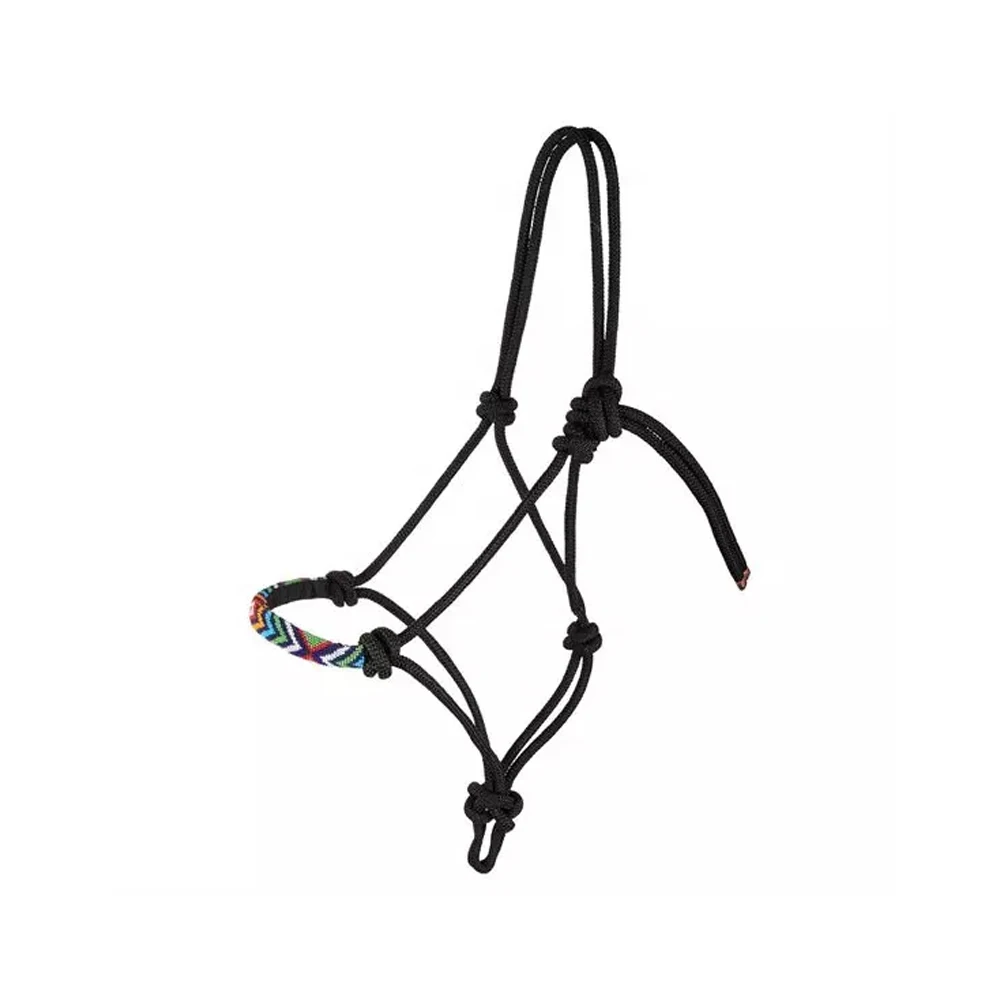 Adjustable & Durable Braided Rope Horse Riding Halter With Designer Noseband Available in Multiple Designs