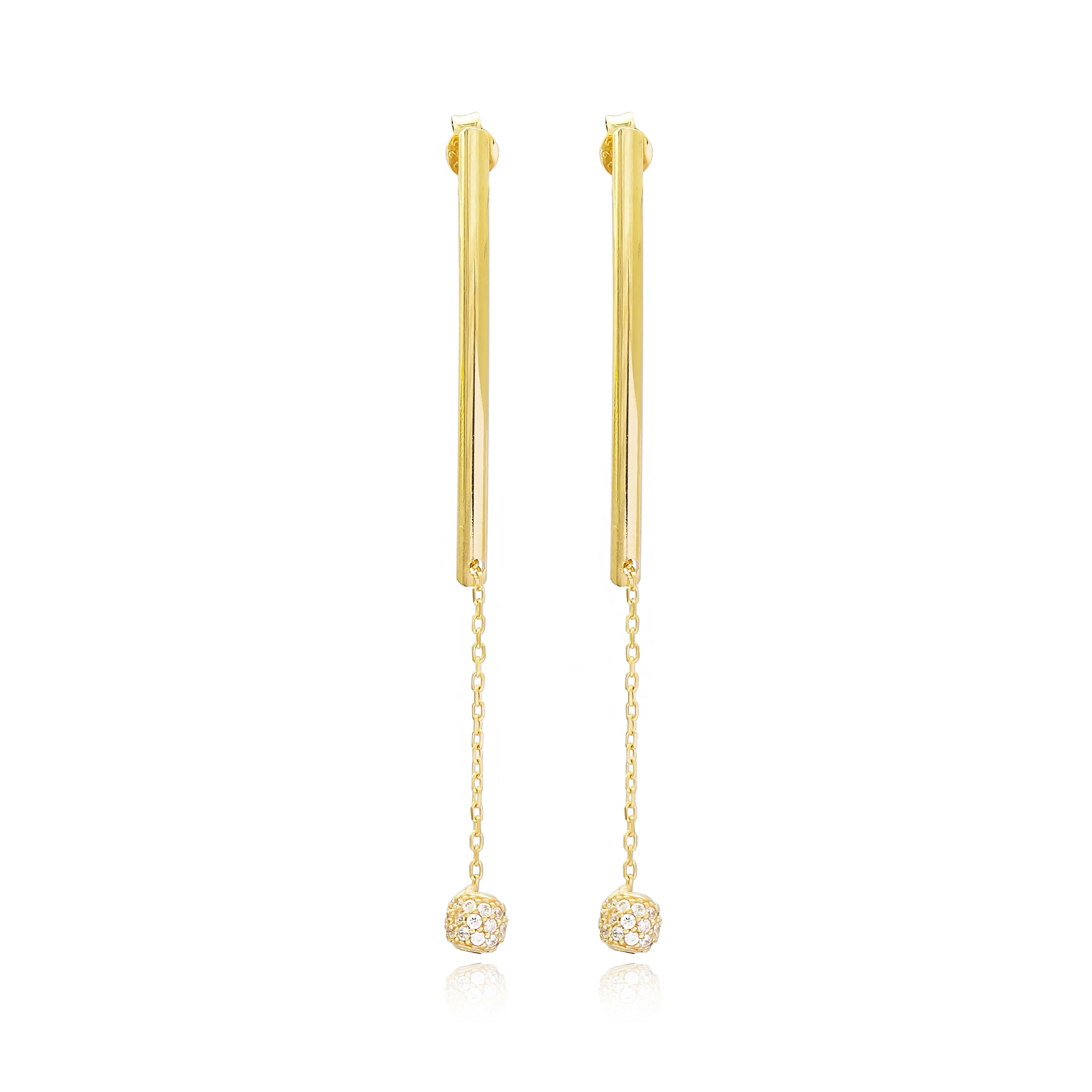 Unique Ball Charm Long Earrings Silver Sterling Jewelry Wholesale 925 Sterling Silver