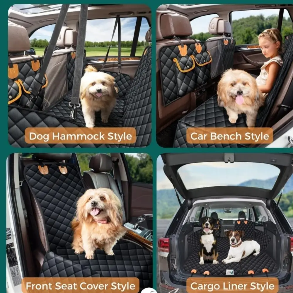 Dog Car Seat Covers with Mesh Visual Window Durable Dog Seat Cover for Back Seat Backseat Dog Hammock Protector