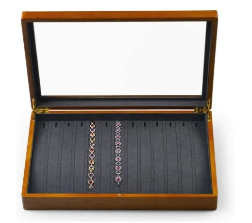Solid Wooden Necklace/Bracelet/Pendant Wood Jewelry Box Handmade KeepsakeWooden Jewelry Box for Girls Women