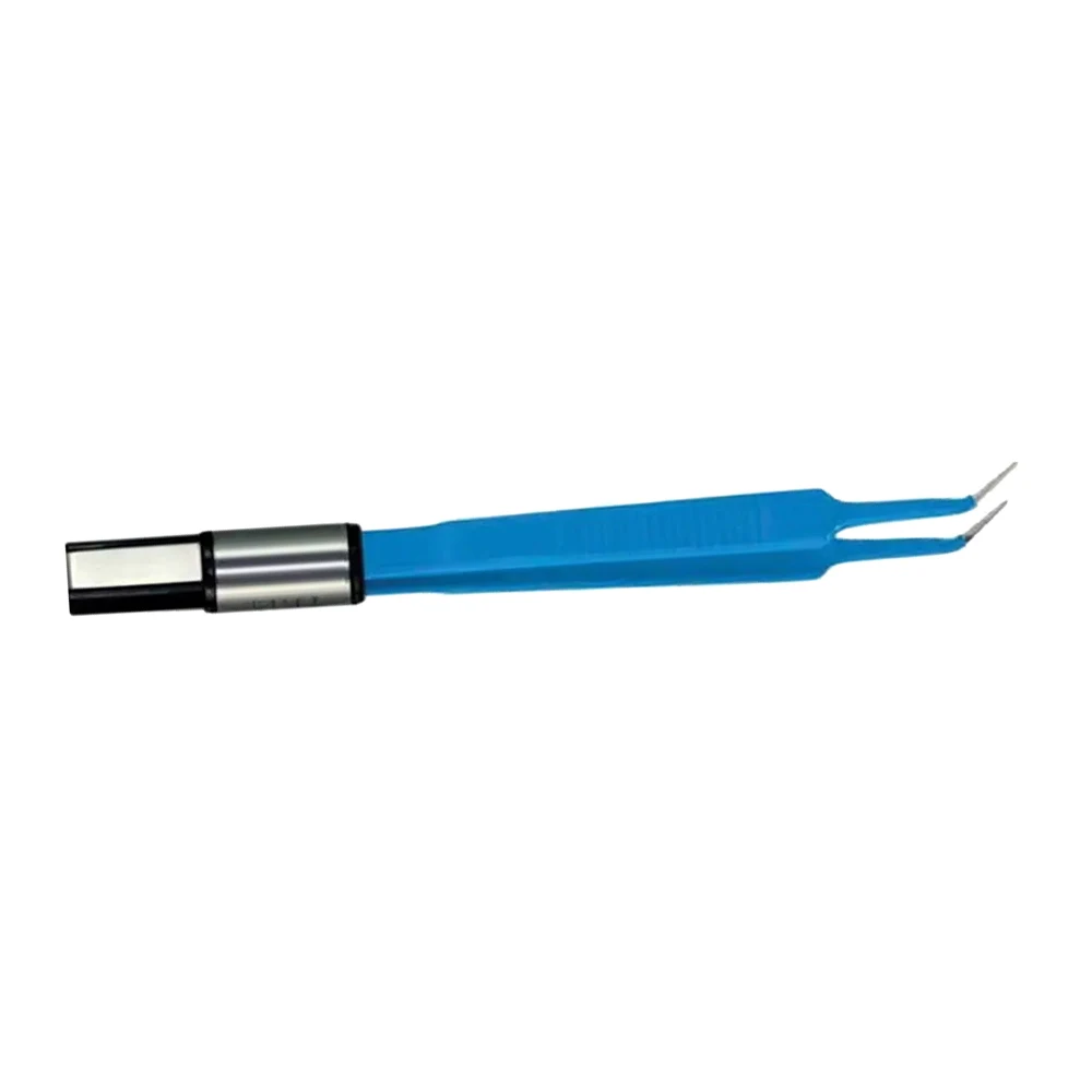 electrosurgical instruments Curved tip blue color coated Custom Pointed Bipolar forceps With custom Color