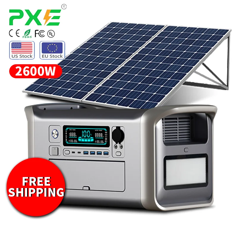 Dropshipping 2600W 640000mAh 320000mAh Solar System Outdoor Portable Power Station EV Charger Energy Storage Battery Generator