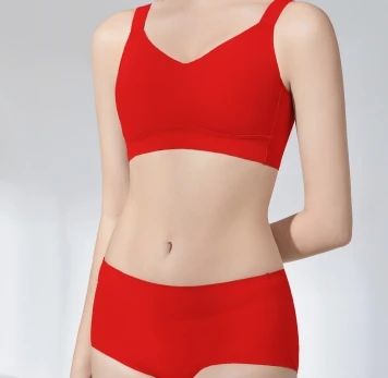 Full cup ladies Thin Soft underwear Big Size V-neck Jelly bar comfort support Anti droop Wireless gather 34G seamless Sports bra