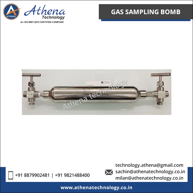 10-15 Inches Length Automatic Grade Gas Sampling Bottles Bomb Chemical Laboratory Testing Equipment