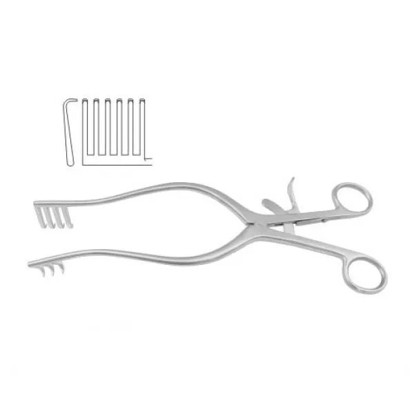 SPZA Anderson-Adson самовоспорный Ретрактор 4x4 тупые зубцы из нержавеющей стали 20 см-8 дюймов