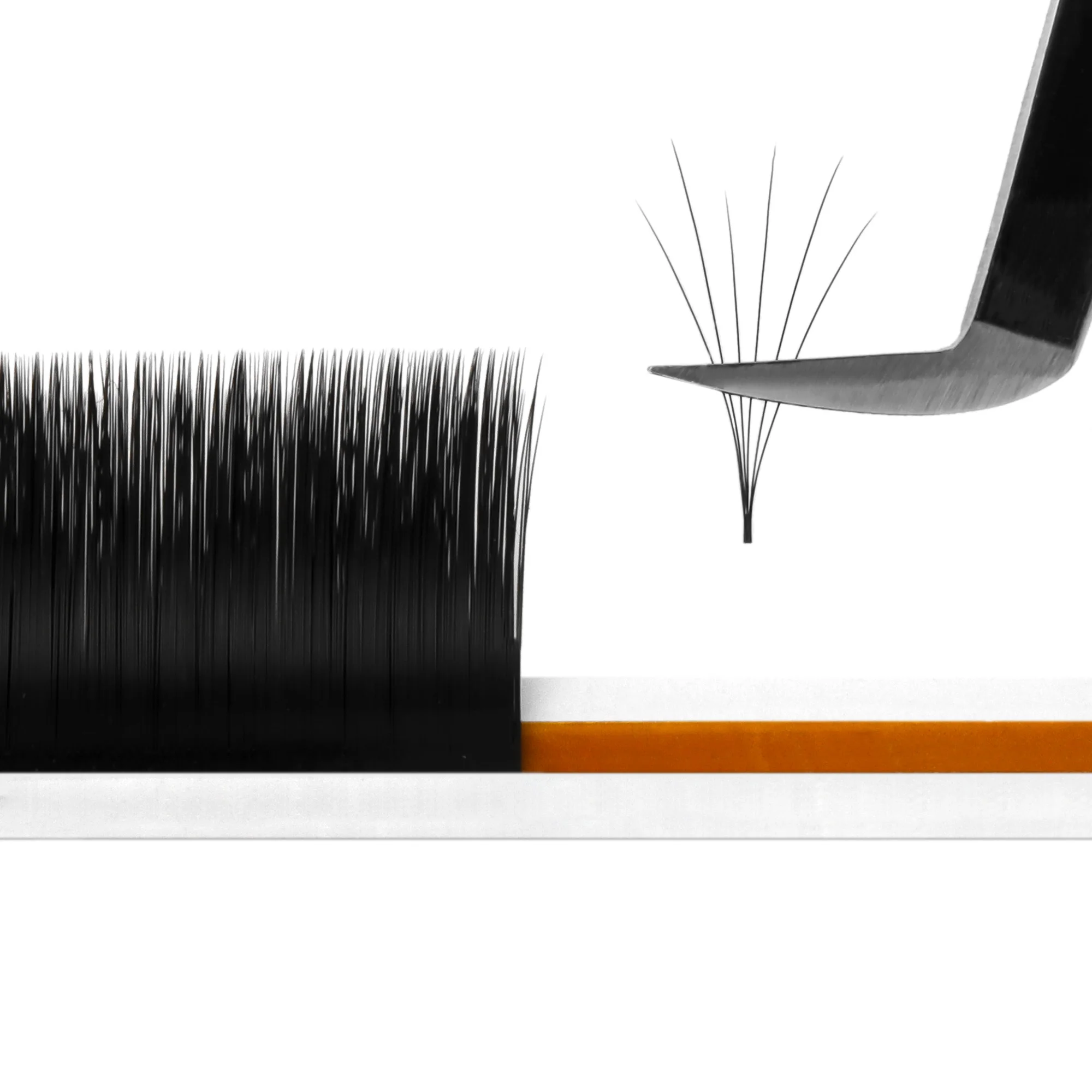 Double layered easy fanning eyelashes bulk wholesale private label auto fan lashes mixed length tray wholesale eyelashes