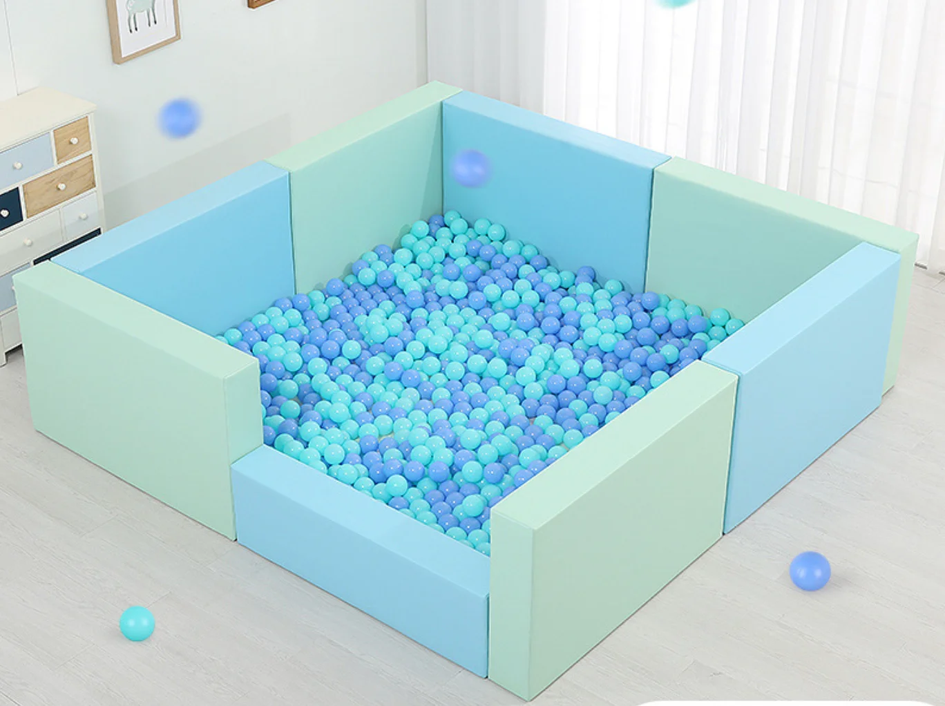 Kids Square Small Ball Pool Play Sets Kids Ball Pit Games, Children Soft Play Equipment Toys for Kindergarten Home Use