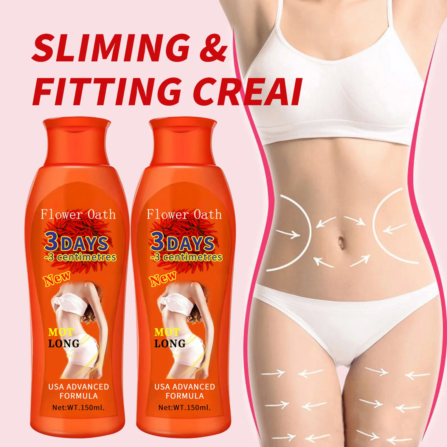 Natural Chili Slim Cream Women Fast 3 Days Slimming Hot Cream Body Shaping Tummy Firming Fat Burning Massage Slimming Cream