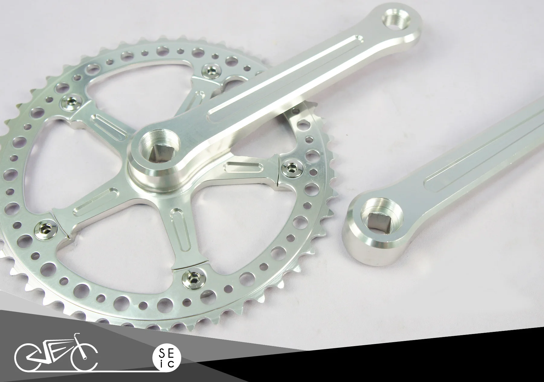 Silver Alloy CNC 48T 165mm Bicycle freewheel Crank