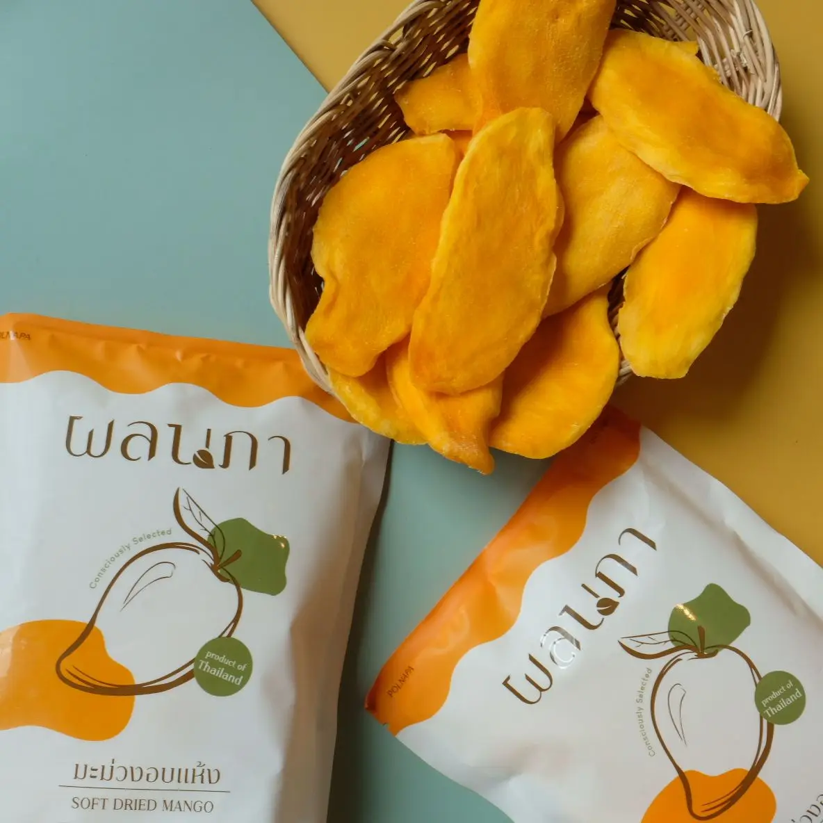 Soft Dried Mangoes Natural Sweetness Normal or Small Bite Size 80 G/Bag Product from Polnapa Mangoes Brand