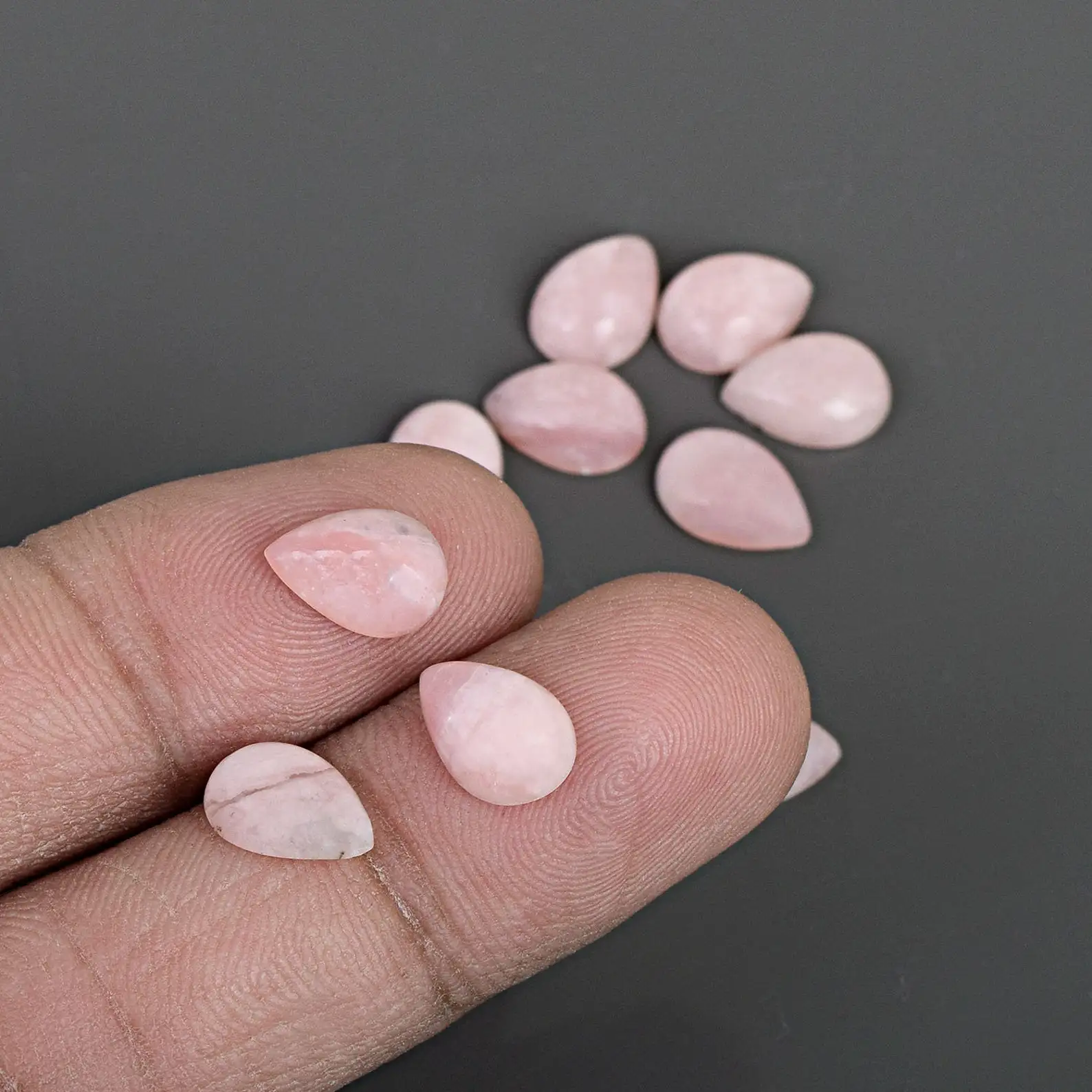 Shiny Natural Strawberry Cabochons Rose Quartz Gemstone 10 Pieces Lot For Making Jewelry Rose Quartz Rose At Best Price